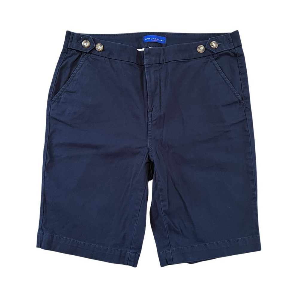 Simply Styled By Sears Chino Shorts Womens 10 Blue - Picture 1 of 3